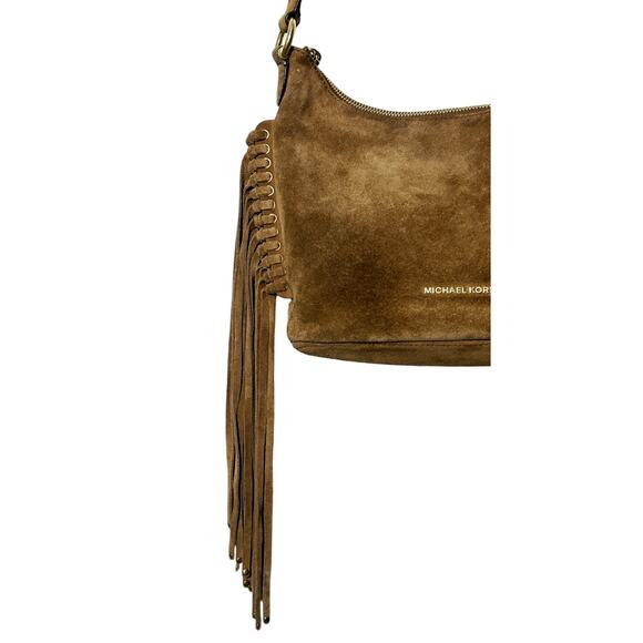 Michael Kors Billy Fringe Suede & Leather Brown Purse Authenticated - Picture 5 of 13